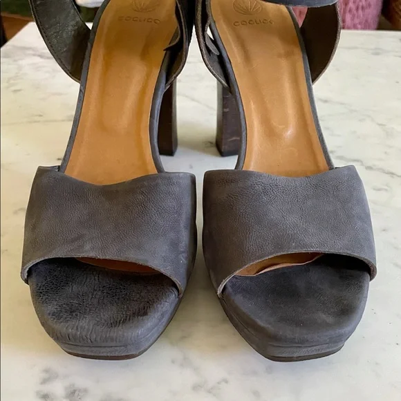 Coclico slate blue gray suede leather heels with win… - Picture 3 of 8